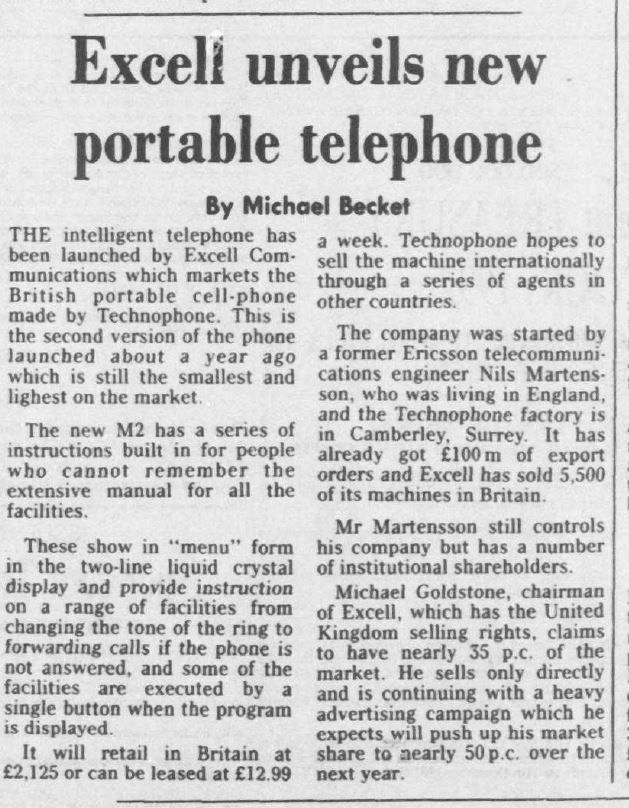 Daily Telegraph Excell M2 launch Daily Telegraph Excell M2 launch